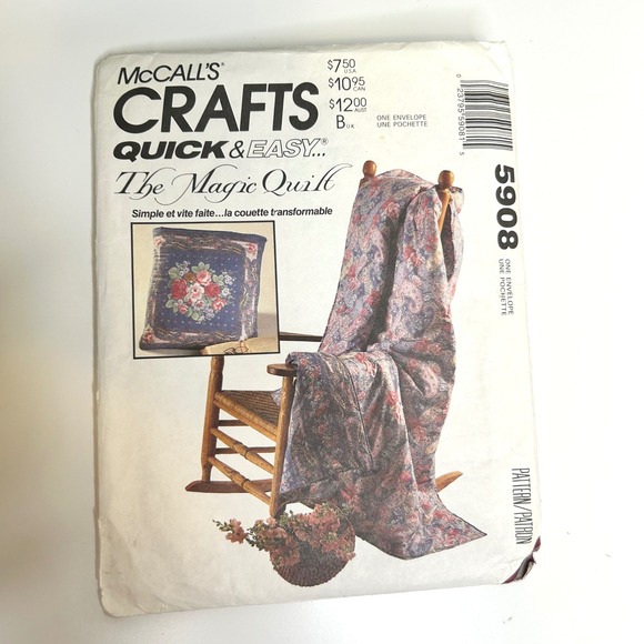 McCall's Other - McCalls 5908 The Magic Quilt Sewing Pattern Vintage 1992 Pillow Quilt Combo